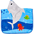 Toalha Poncho Buba Com Capuz Aventuras Tubarão Azul - Imagem 6