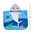 Toalha Poncho Buba Com Capuz Aventuras Tubarão Azul - Imagem 13