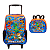 Kit Mochila Rodinha Lanheira Sestini Minecraft Laranja Azul - Imagem 1