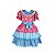 Vestido Junino Bambolê Floral Com Calção Turquesa e Rosa - Imagem 1