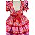 Vestido Junino Bambolê Floral Com Calção Vermelho e Rosa - Imagem 3
