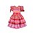 Vestido Junino Bambolê Floral Com Calção Vermelho e Rosa - Imagem 1