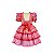 Vestido Junino Bambolê Floral Com Calção Vermelho e Rosa - Imagem 2