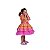Vestido Junino Bambolê Floral Amarelo Com Tulê Rosa - Imagem 4