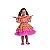 Vestido Junino Bambolê Floral Amarelo Com Tulê Rosa - Imagem 1