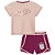 Conjunto Curto Lilica Ripilica Blusa Short To Run Rose Vinho - Imagem 1