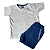 Conjunto Curto Tigor T Tigre Blusa e Bermuda Cinza e Azul - Imagem 1