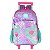 Mochila de Rodinhas Luxcel Com Alça Up4You Sereia Fundo Roxo - Imagem 1