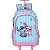 Mochila de Rodinhas Com Alça Luxcel Stitch Angel Abraço Rosa - Imagem 1
