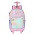 Mochila de Rodinhas Com Alça Luxcel Stitch Flores Rosa - Imagem 1