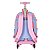 Mochila de Rodinhas Com Alça Luxcel Stitch Flores Rosa - Imagem 4