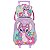 Kit Mochila Rodinha Lancheira Luxcel Stitch Floral Roxo - Imagem 1