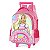 Mochila de Rodinhas Luxcel Com Alça Barbie Cute Rosa - Imagem 3