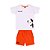 Conjunto Curto Tigor T Tigre Camiseta Bermuda Branco Laranja - Imagem 1