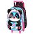 Mochila de Rodinhas Com Alça Luxcel Up4You Panda Pink Preto - Imagem 4