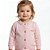 Casaco Gola Bordada Pérolas Tricô Kids Rosa Claro - Imagem 1
