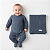 Kit Macacão e Manta Tricô Kids Quadriculada Azul Mescla - Imagem 1