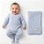 Kit Macacão e Manta Tricô Kids Quadriculada Azul Claro - Imagem 1