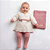 Kit Macacão e Manta Tricô Kids Com Vestido Bordado Rose - Imagem 1
