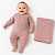 Kit Macacão e Manta Tricô Kids Trança e Canelado Rosa Antigo - Imagem 1