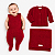 Kit Macaquinho Casaco e Manta Tricô Kids Trançado Vermelho - Imagem 1