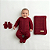 Kit Macacão Luva e Manta Tricô Kids Trabalhada Vermelho - Imagem 1