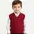 Colete de Trançado Tricô Kids Canelado Vermelho - Imagem 1