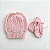 Kit Touca e Luva Tricô Kids Rosa Claro - Imagem 1