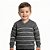 Blusa Listras Tricô Kids Decote Redondo Cinza Escuro - Imagem 1