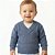 Blusa Trabalhada Tricô Kids Decote V Azul Jeans - Imagem 1