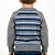 Blusa Listrada Tricô Kids Manga Raglan Cinza Escuro - Imagem 2