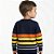 Blusa Listrada Tricô Kids Decote Redondo Azul Marinho - Imagem 2