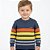Blusa Listrada Tricô Kids Decote Redondo Azul Mescla - Imagem 1