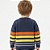 Blusa Listrada Tricô Kids Decote Redondo Azul Mescla - Imagem 2