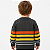 Blusa Listrada Tricô Kids Decote Redondo Cinza Mescla Escuro - Imagem 2