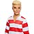 Boneco Ken Mattel Fashionista Camisa Listrada Vermelho - Imagem 2