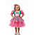 Vestido Junino Bambolê Floral Com Tule Laços Rosa - Imagem 1