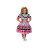 Vestido Junino Bambolê Floral Com Babados Rosa - Imagem 1