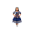 Vestido Junino Bambolê Ciganinha Floral Sem Calção Azul - Imagem 1