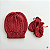 Kit Touca e Luva Tricô Kids Vermelho - Imagem 1