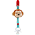 Prendedor de Chupeta Buba Macaco Animal Fun Verde e Marrom - Imagem 1