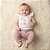 Conjunto de Body Hug Curto Babado Calça Quarto de Sofia Rosa - Imagem 1