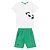 Conjunto Curto Tigor T Tigre Bermuda Risca Giz Branco Verde - Imagem 1