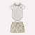Conjunto Body e Bermuda Milon Urso Bear Off White e Bege - Imagem 1