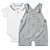 Conjunto Body e Jardineira Milon Urso Bear Branco e Azul - Imagem 1