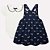 Conjunto Body e Salopete Milon Lacinhos Azul Marinho - Imagem 1