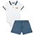 Conjunto Milon Camiseta e Bermuda Branco e Azul - Imagem 1