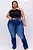 Calça Jeans Ane Plus Size Flare Shahira Azul - Imagem 1