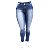 Calça Jeans Feminina Plus Size Azul Manchada Deerf - Imagem 3