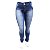 Calça Jeans Feminina Plus Size Azul Escura Manchada Deerf - Imagem 1